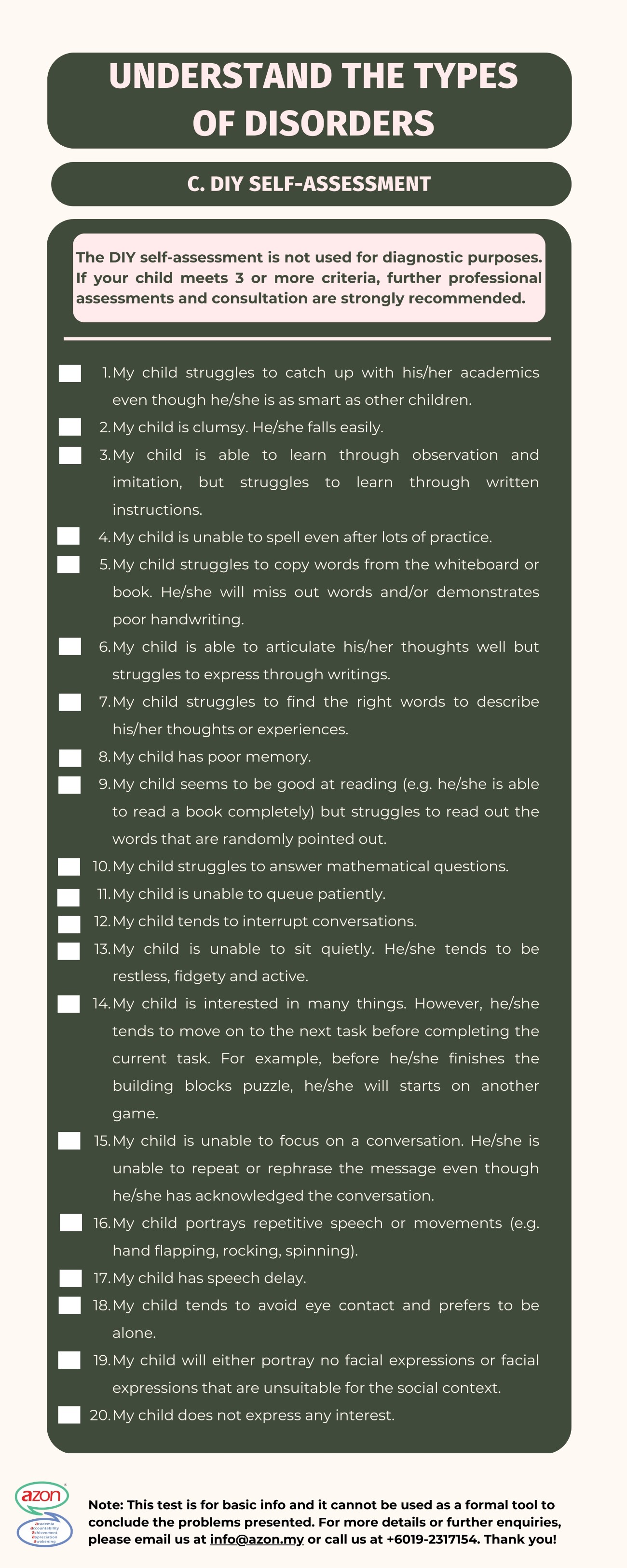 Understand the Types of Disorders about Disabilities